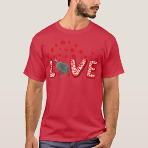 Guinea Fowl Bird Lover Hearts Love Guinea Fowl Val T-Shirt