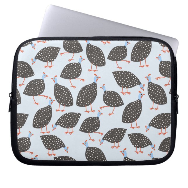 Guinea Fowl Bird Pattern Laptop Sleeve (Front)