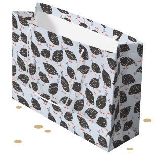 Guinea Fowl Bird Pattern Large Gift Bag