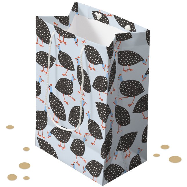 Guinea Fowl Bird Pattern Medium Gift Bag (Guineafowl pattern fun gift bag)
