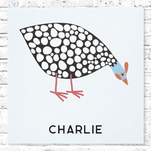 Guinea Fowl Bird Personalized Canvas Print