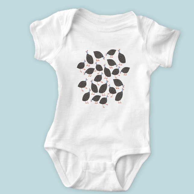 Guinea Fowl Birds Baby Bodysuit (Cute Guinea Fowl baby bodysuit)