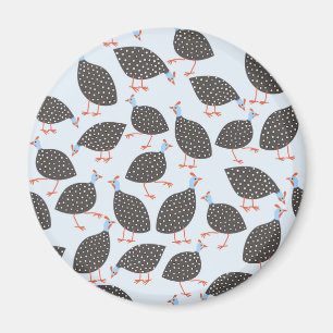 Guinea Fowl Blue Pattern Magnet