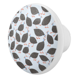 Guinea Fowl Cute Bird Pattern Ceramic Knob