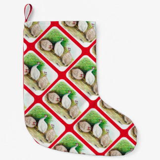 Guinea Fowl Outside Small Christmas Stocking
