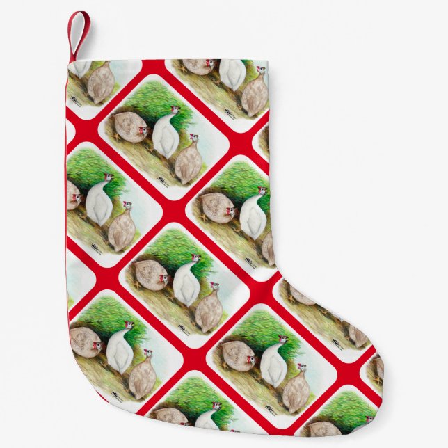 Guinea Fowl Outside Small Christmas Stocking (Front)