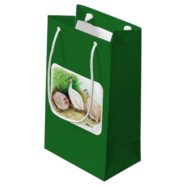 Guinea Fowl Outside Small Gift Bag (Back Angled)