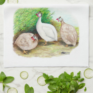 Guinea Fowl Outside Tea Towel