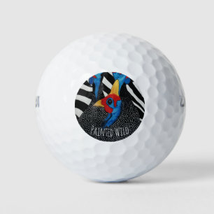 Guinea Fowl Painted Wild Golf Ball