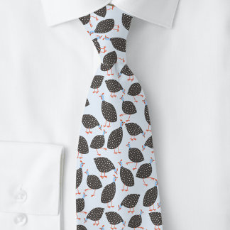 Guinea Fowl Pattern Blue Tie