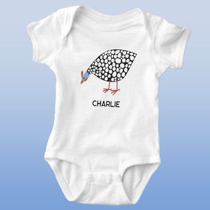 Guinea Fowl Personalised Baby Bodysuit