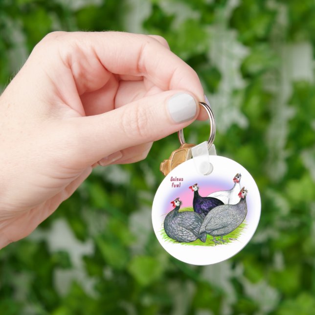 Guinea Fowl Quartet Key Ring (Hand)