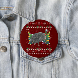 Guinea Fowl Xmas Gift Ugly Guinea Fowl Bird Christ 10 Cm Round Badge