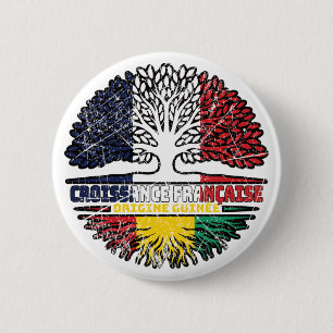 Guinea Guinean French France Tree Roots Flag 6 Cm Round Badge