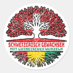 Guinea Guineisch Schweizer Schweiz Baum Wurzel Classic Round Sticker