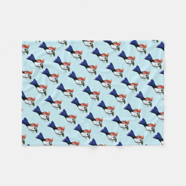 Guinea Head Fleece Blanket (Front (Horizontal))