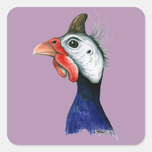 Guinea Head Square Sticker (Front)