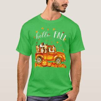 Guinea Hello Fall Guineas in Car Pumpkin Happy Hal T-Shirt