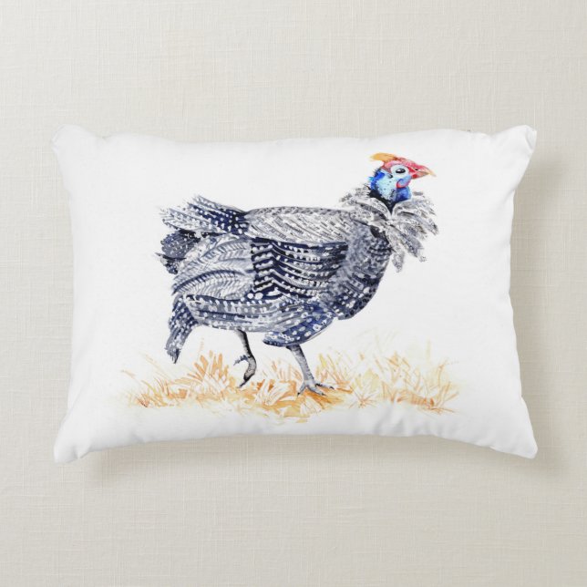 Guinea hen decorative cushion (Front)
