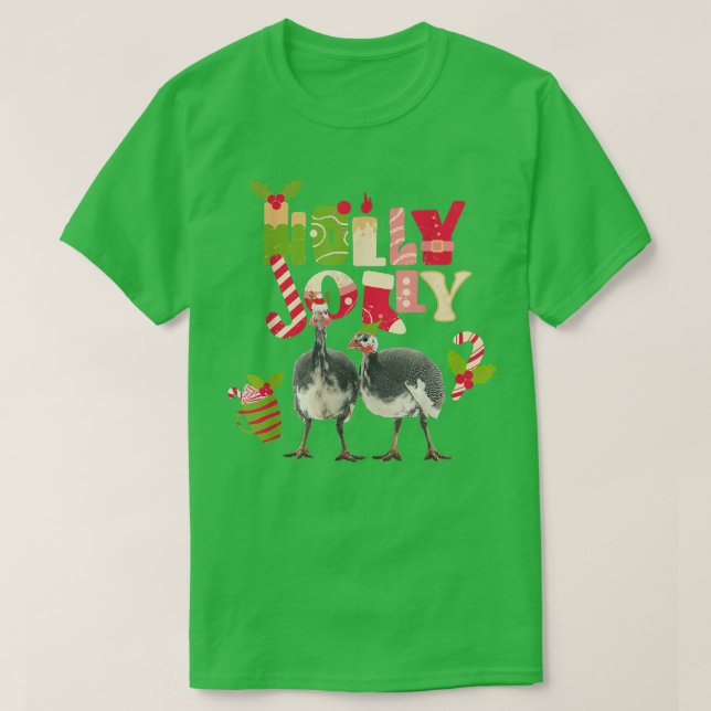 Guinea Hen Fowl Poultry Farm Animal Funny Christma T-Shirt (Design Front)