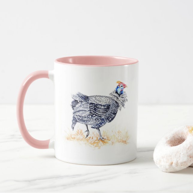 Guinea hen mug (With Donut)