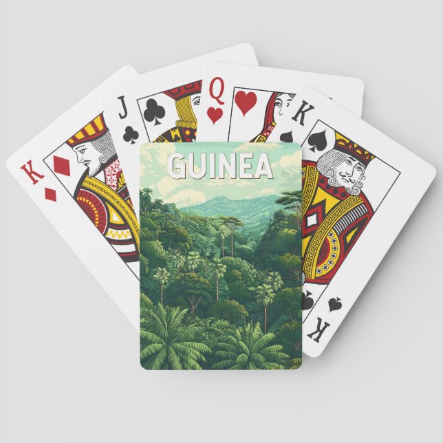 Guinea Illustration Travel Art Vintage Playing Cards (Back)