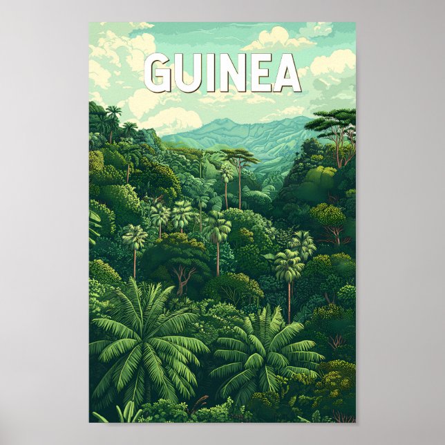 Guinea Illustration Travel Art Vintage Poster (Front)