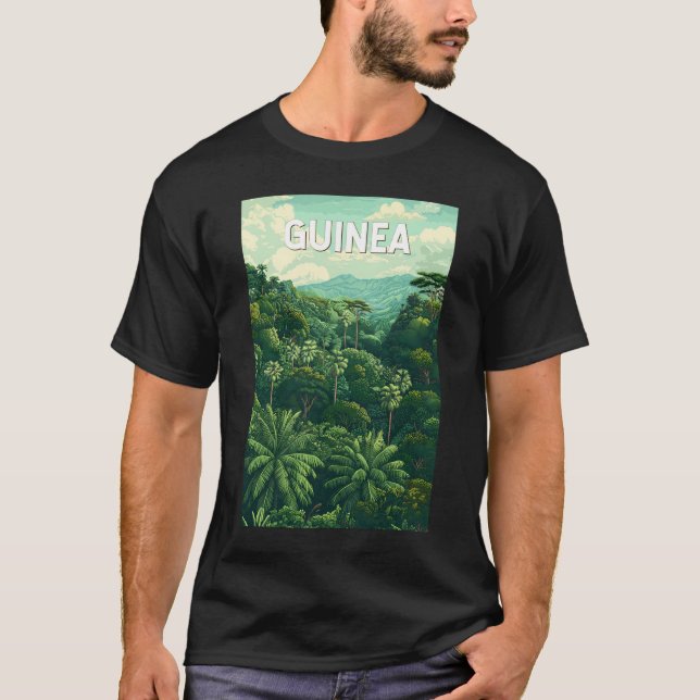 Guinea Illustration Travel Art Vintage T-Shirt (Front)