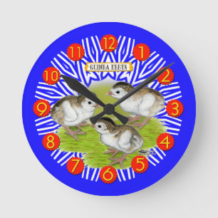 Guinea Keets Trio Clock