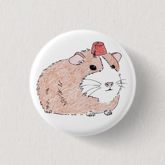 guinea pig 3 cm round badge