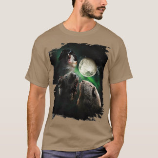 Guinea Pig 3 Moon Wolf Wolves Howling  T-Shirt