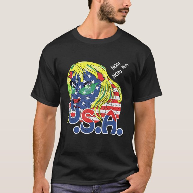 Guinea Pig 4th Of July Usa America Pet Nom Patriot T-Shirt (Front)