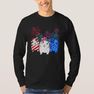 Guinea Pig American Flag 4th Of July Firework Patr T-Shirt