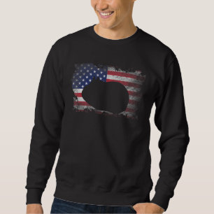 Guinea Pig American Flag Proud Usa Patriot Guinea  Sweatshirt