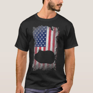 Guinea Pig American Flag Proud USA Patriot Guinea T-Shirt