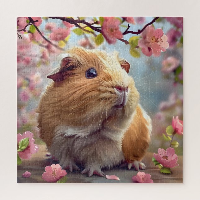 Guinea Pig Amidst Spring Blossoms Jigsaw Puzzle (Vertical)