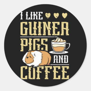Guinea Pig And Coffee Classic Round Sticker