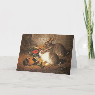 Guinea Pig and Rabbits Greeting Card