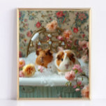 Guinea Pig Art, Guinea Pig in Bathtub Art Poster<br><div class="desc">Elevate your bathroom decor with our stunning canvas print featuring a playful Guinea Pig enjoying a relaxing bath full of bubbles and beautiful flowers. This charming artwork adds a touch of warmth and personality to your space,  making it feel more inviting and joyful.</div>