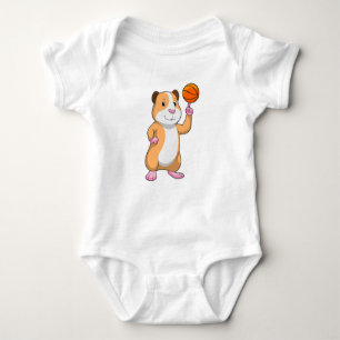 Guinea pig as Basketball player with Basketball.pn Baby Bodysuit