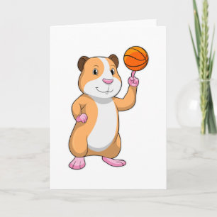 Guinea pig as Basketball player with Basketball.pn Card