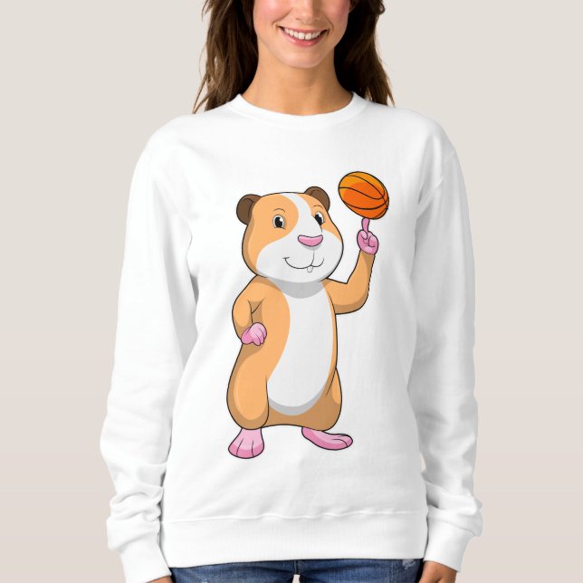 Guinea pig as Basketball player with Basketball.pn Sweatshirt (Front)