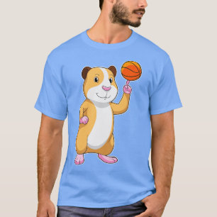Guinea pig as Basketball player with Basketball T-Shirt