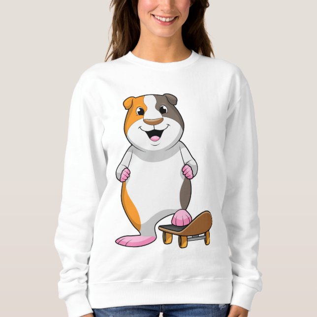Guinea pig as Skater with Skateboard Sweatshirt (Front)