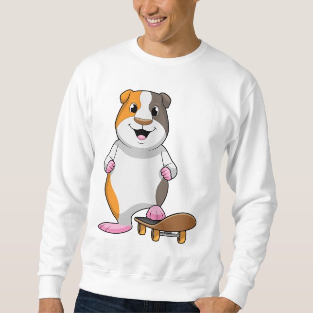 Guinea pig as Skater with Skateboard Sweatshirt (Front)