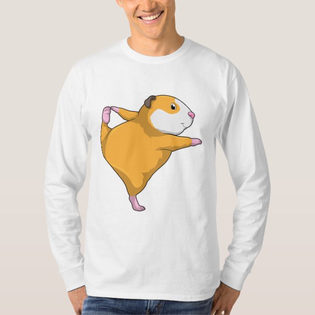 Guinea pig at Yoga Stretching exercise T-Shirt (Front)