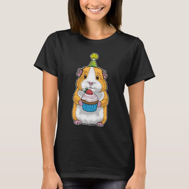 Guinea pig Birthday Cupcake T-Shirt (Front)
