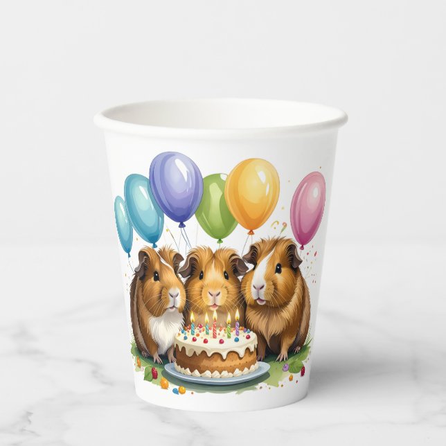 Guinea Pig Birthday Party Birthday Paper Cups (Front)
