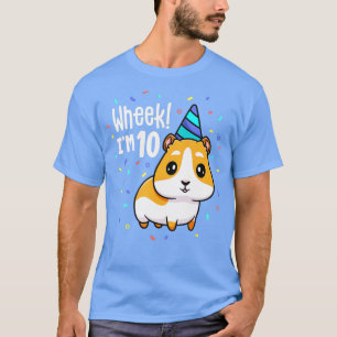 Guinea Pig Birthday Party Wheek Kid 10 Year Old 10 T-Shirt
