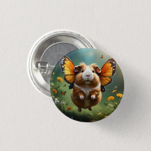 Guinea Pig Butterfly, 3 Cm Round Badge